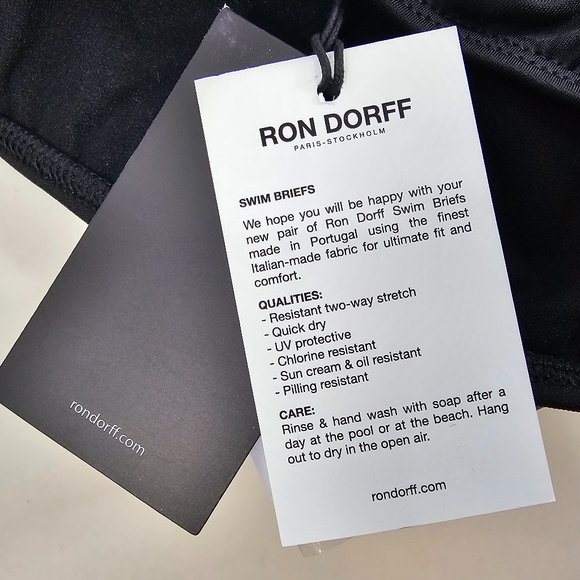 Ron Dorff Swim Briefs Men S M L XL Black Lined Quick Drying Designer Bikini NWT - Picture 5 of 6